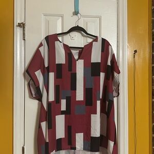 Geometric Patterned Women's Top